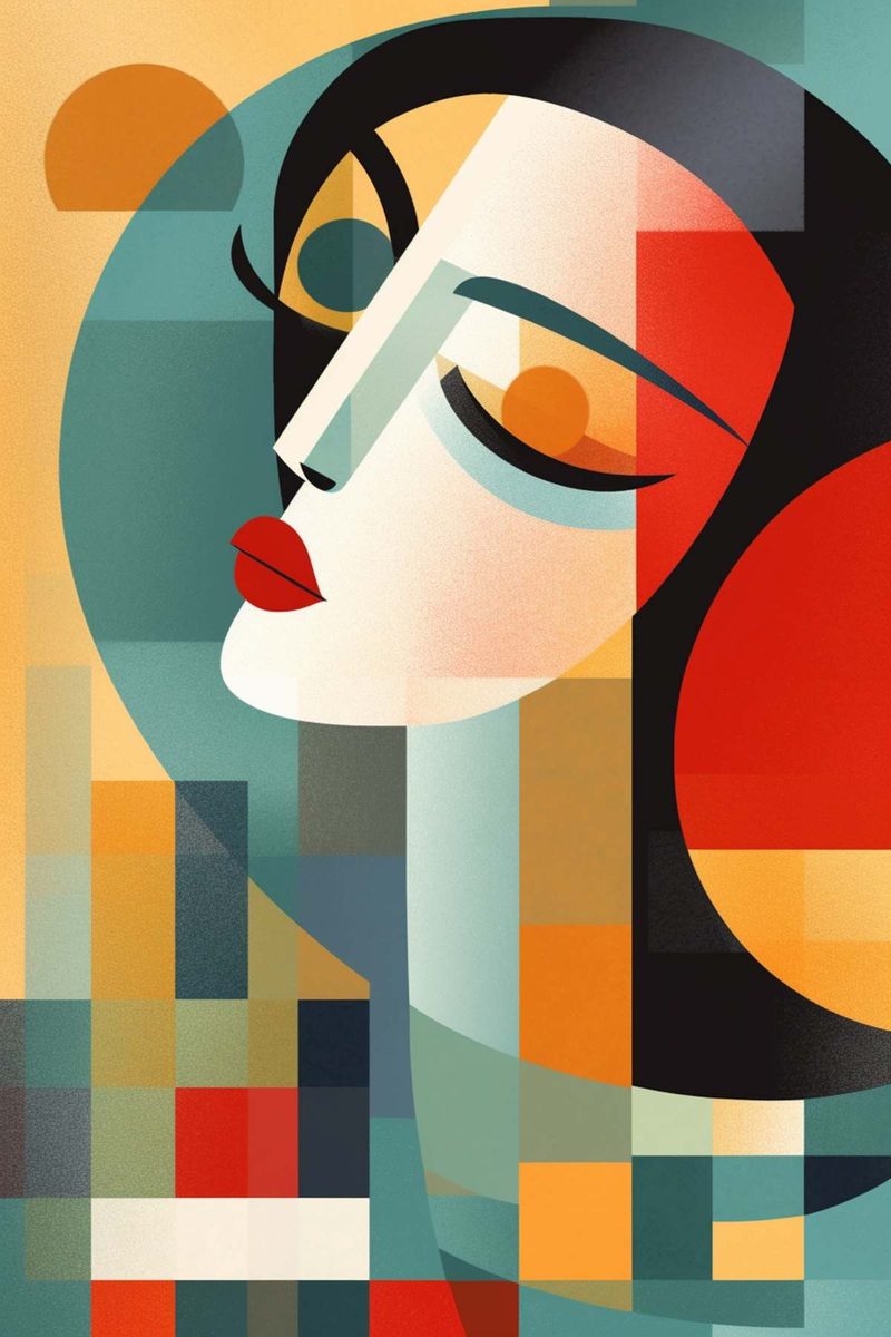 Cubist Muse in a room