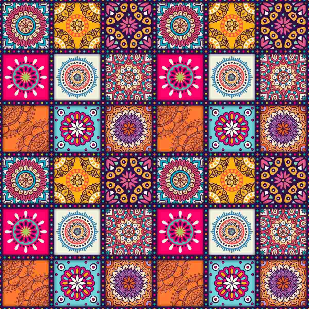 Mandala Tiles in a room